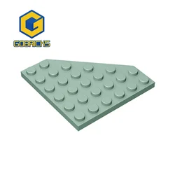 Gobricks 10Pcs MOC Parts 6106 Wedge Plate 6 x 6 Cut Corner Compatible Brick DIY Assmble Building Block Particle Brain Toy Gift