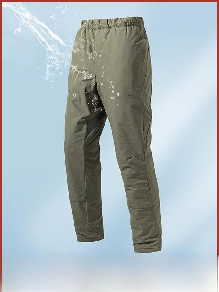 

Новые зимние мужские уличные элитные пуховые брюки, водонепроницаемые, легко чистящиеся, модные длинные брюки, молодежные повседневные брюки с цветочным узором