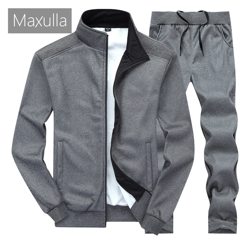 Maxulla-chándal informal con capucha para hombre, conjunto de 2 piezas, chaquetas y pantalones, ropa deportiva para correr, otoño