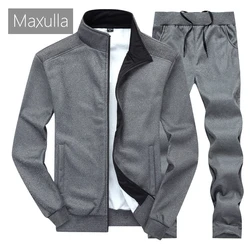 Maxulla Autumn Men's Tracksuit Suit Casual Joggers Hooded Sportswear Jackets + Pants 2 Piece Sets Male Sports Running Clothing