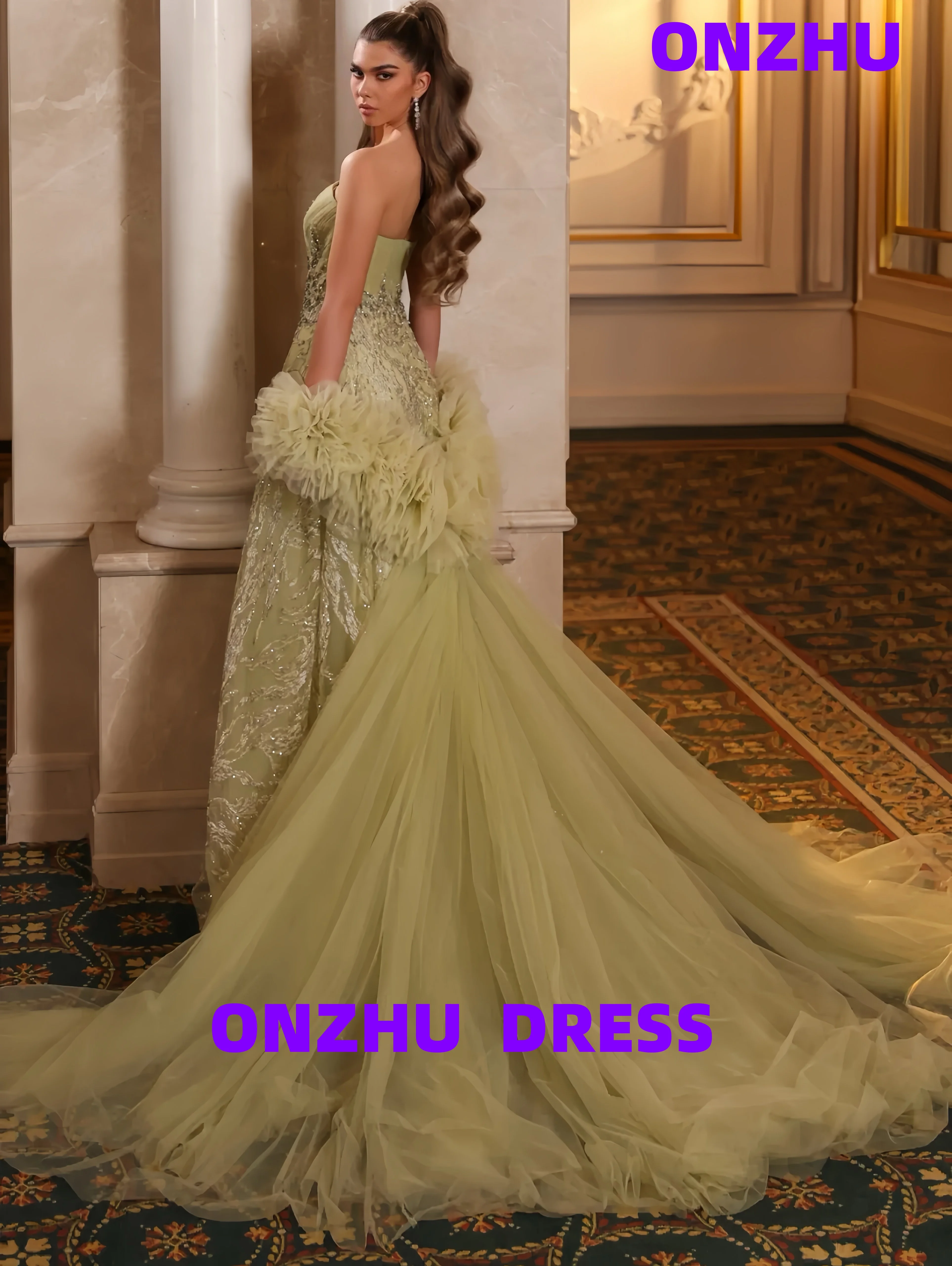 Abito da sera da donna di lusso personalizzato senza spalline senza maniche A-LINE Amanda Novias