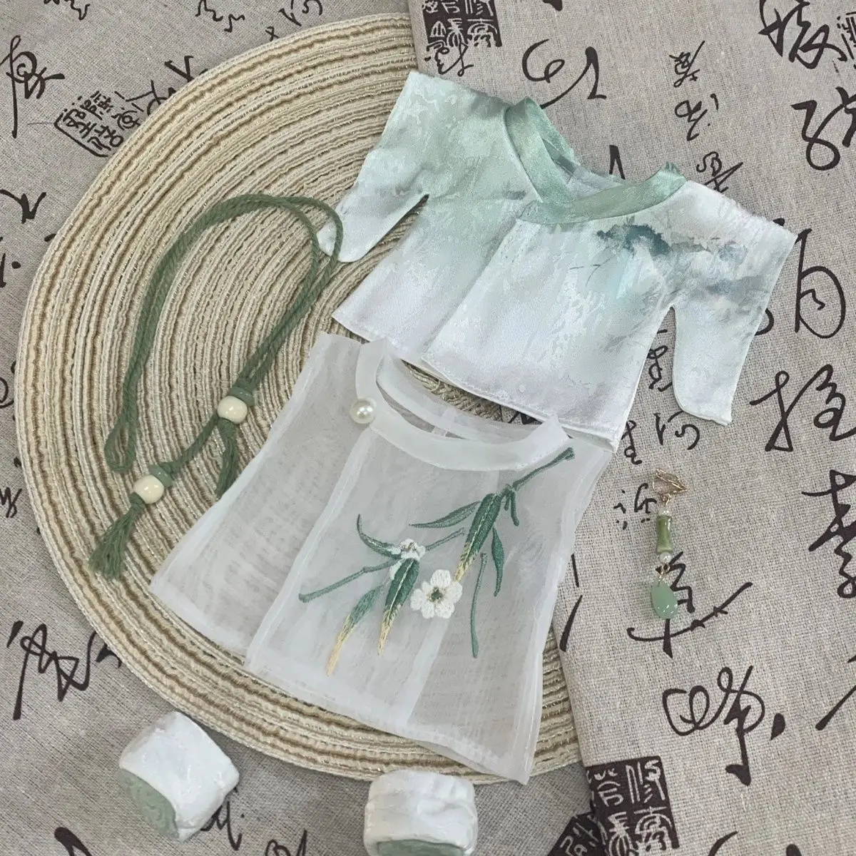 

Хлопковая кукольная одежда на 20 ламметров — комплект Hanfu с круглым вырезом в китайском древнем стиле — комплект для смены кукольной одежды