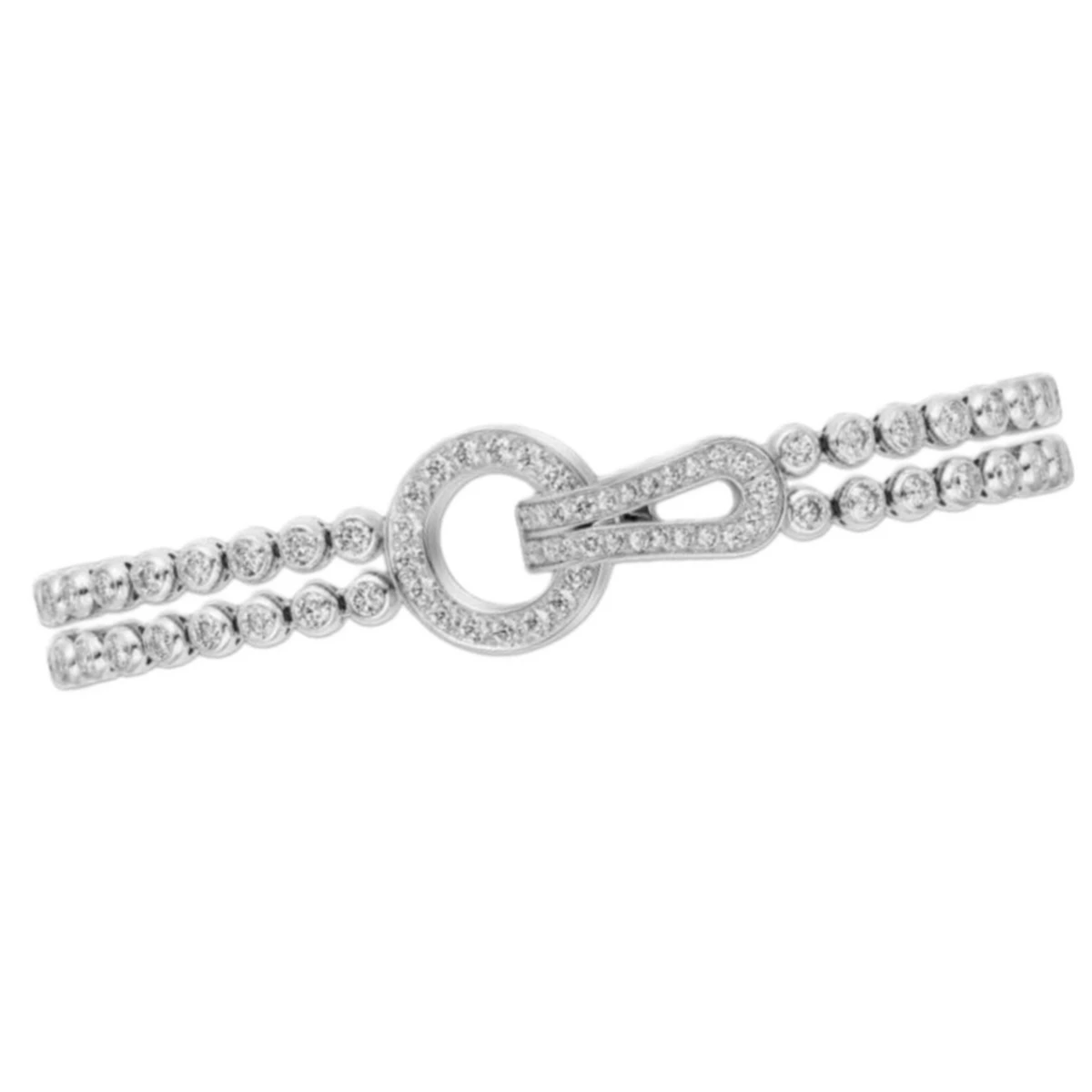 New 925 Sterling Silver Round Zircon High Carbon Diamond Double Chain Tennis Bracelet Luxury Designer Fine Jewelry Wedding view 2