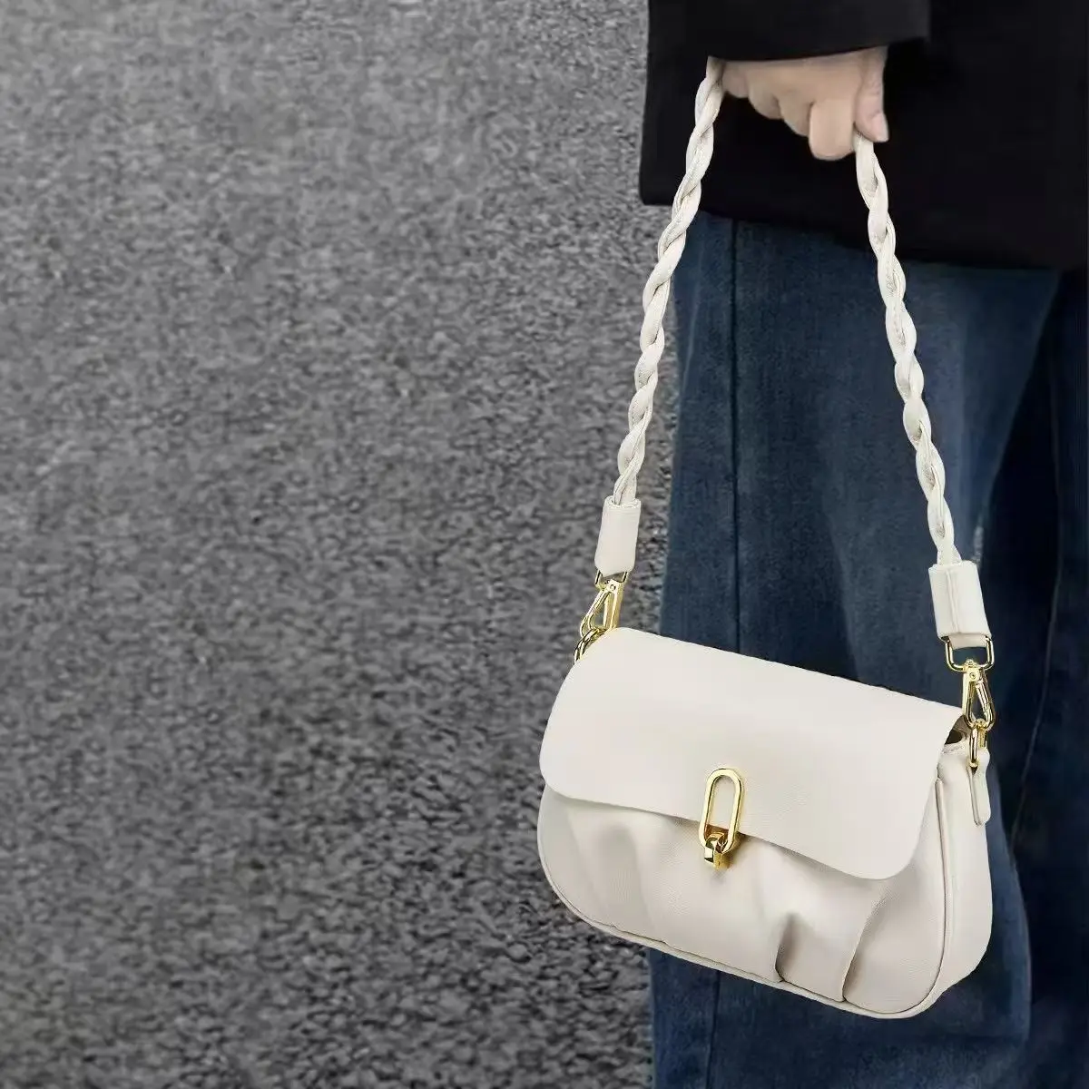 

Маленькая сумка через плечо, сумка-облако, плиссированная конструкция, универсальная сумка через плечо, легкая роскошная женская сумка, высококачественная сумка Customiza