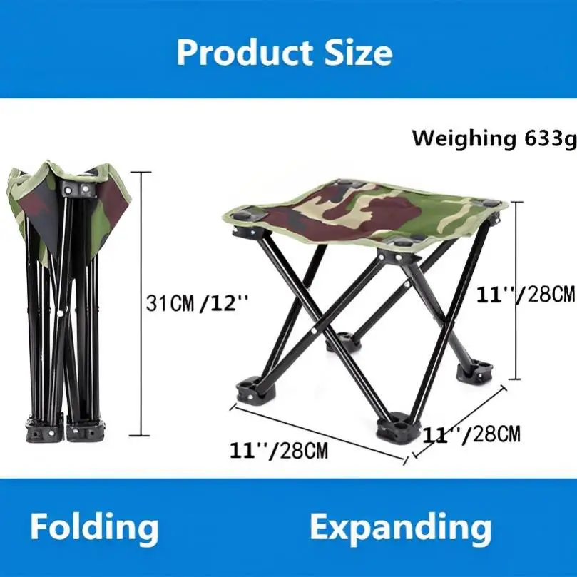 Folding Oxford Fabric Fishing Stool for Outdoor Sports / Support 220 lbs Easy Using