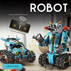 Programmable electric remote control APP robot tracked vehicle DIY children's block toy assembly model Building Blocks Toys