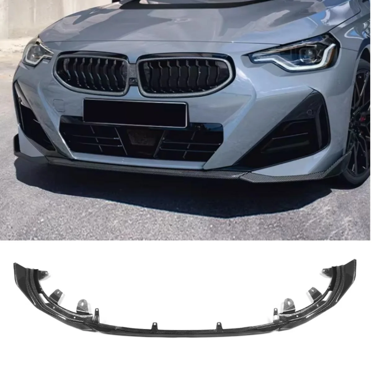 

MP Style Dry Carbon Fiber Body Kit Front Lip Diffuser Side Skirt Trunk Spoiler for 2 Series G42 Coupe 2022+ Car Bumper Kit