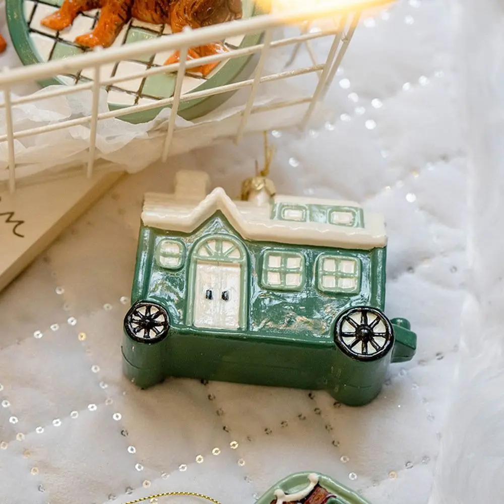 

High Quality Green Christmas Hanging Decoration Plastic Bear Santa Xmas Tree Ornament House Car DIY Drop For Christmas