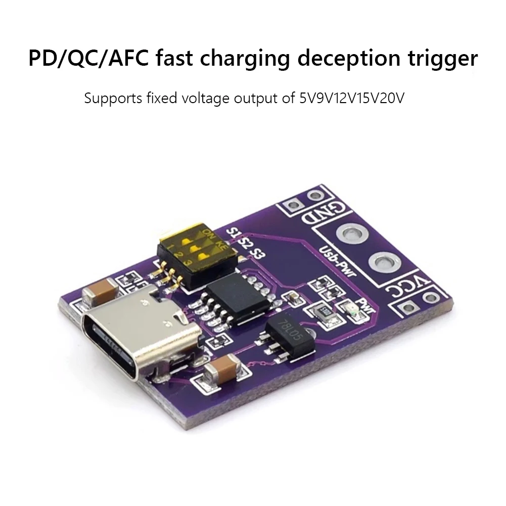 PD/QC/AFC Type-C Fast Charge Trigger Polling Detector PD2.0 PD3.0 To DC USB-PD Notebook Power Supply Change Board Module