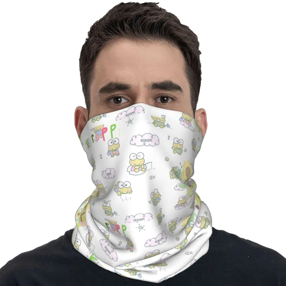 Keroppi Balaclava Hunting Fishing Face Cover Mask Male Fashion UV Protection Cycling Mask Neck Cover Neck Gaiter