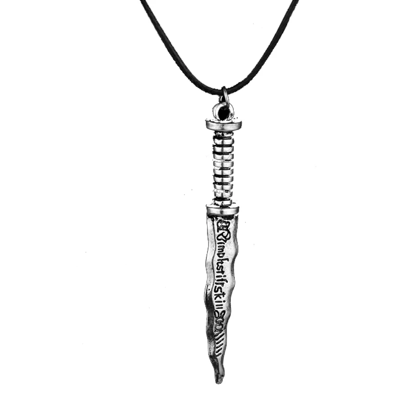 Fashion Jewelry New Snow White Once Upon A Time Rumpelstiltskin Dagger Pendant Necklace For Women Men