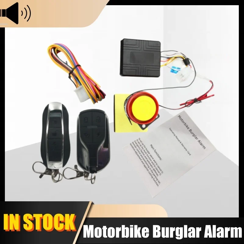 Motorcycle Burglar Alarm Remote Activated Motorcycle Alarm with Remote Control & Buttons Moto Scooter DirtBike Theft Protection