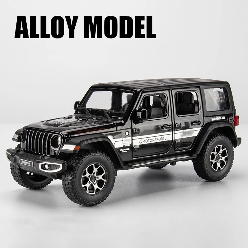 1:22 Jeeps Wrangler Rubicon Alloy Model Car Toy Diecasts Metal Casting Pull Back Sound and Light Car Toys For Children Vehicle