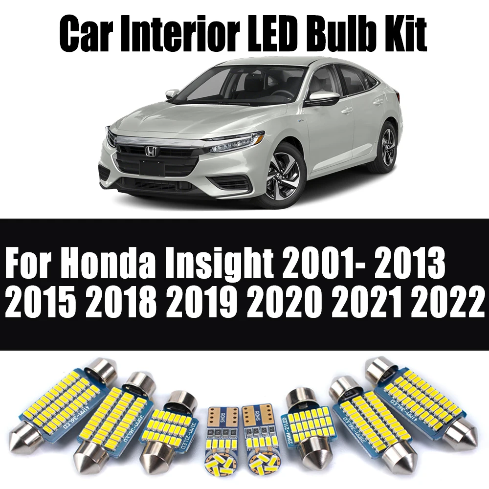 

Комплект светодиодных внутренних ламп для чтения для Honda Insight 200-11 2015 2018 2019 2020 2021 2022 Автомобильные купольные лампы Canbus с номером и картой