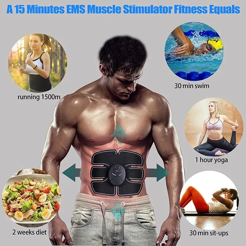 EMS Muscle Stimulator Hip Trainer Muscle Toner Body Slimming Massager Fitness Equipment Men Woman Abdomen Arm Leg Home Exercise