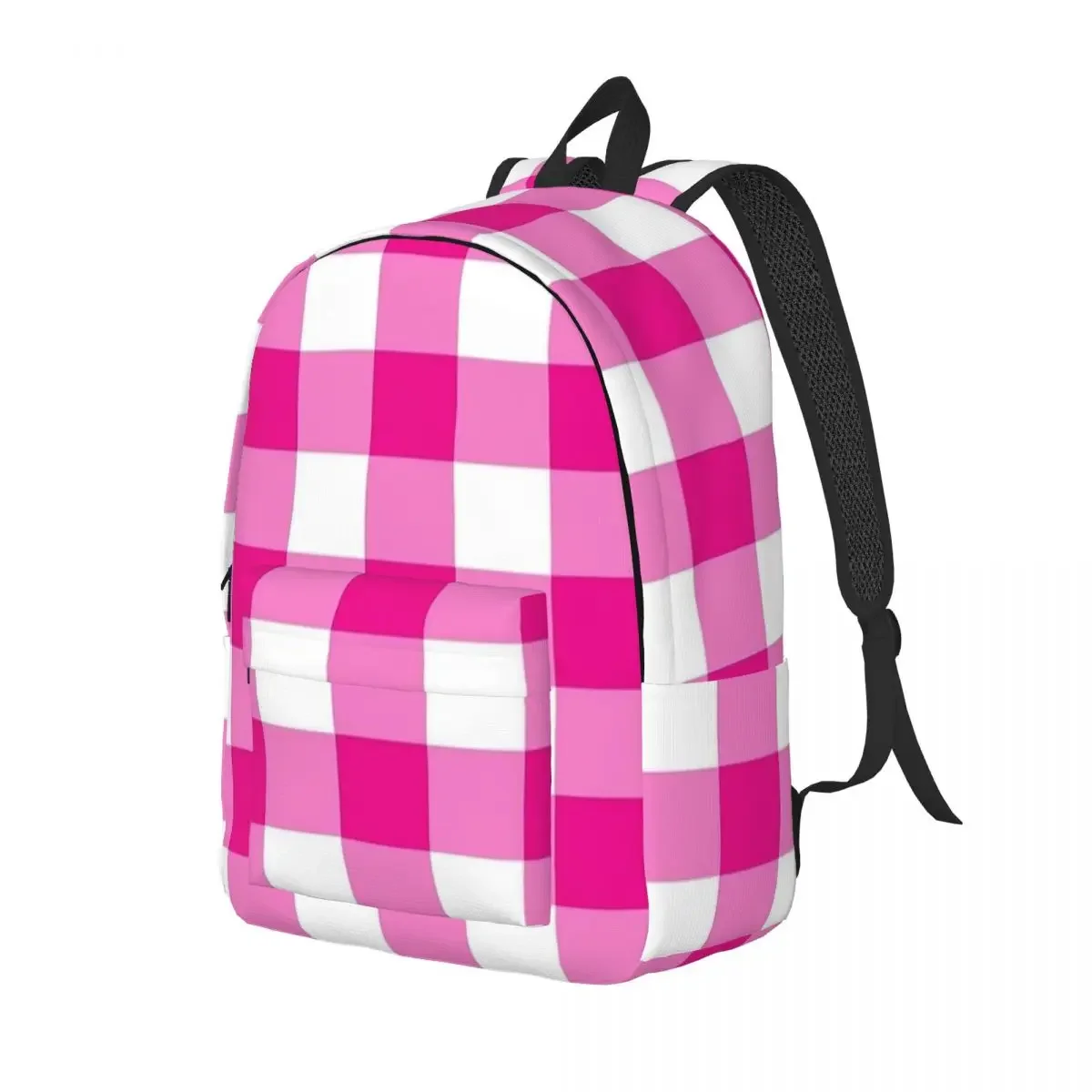 Easter Magenta Checkerboard Backpack for Men Women High School Hiking Travel Daypack Laptop Computer Canvas Bags with Pocket