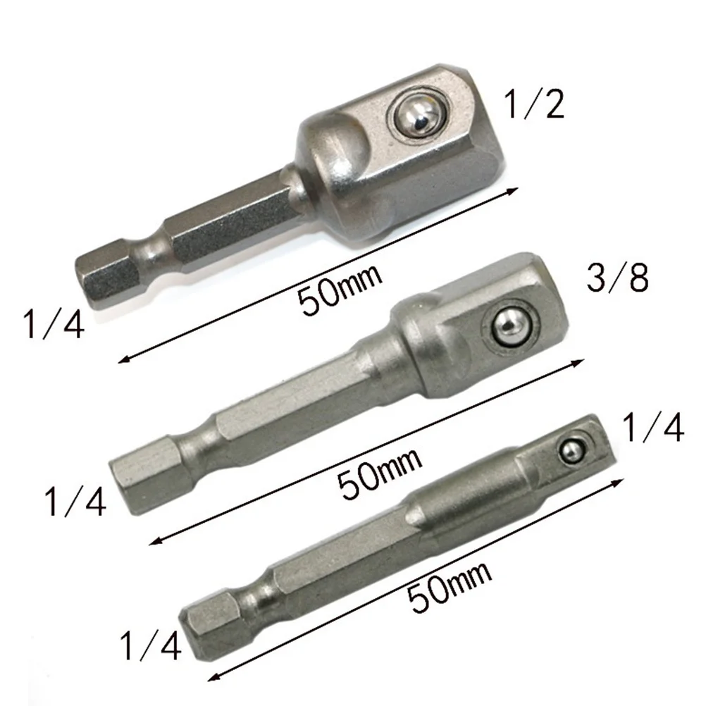 3個入り 1/4インチ 3/8インチ 1/2インチ 六角ビットソケットアダプター 直角ドリルアタッチメント 105度角度延長電動ドライバーホルダー