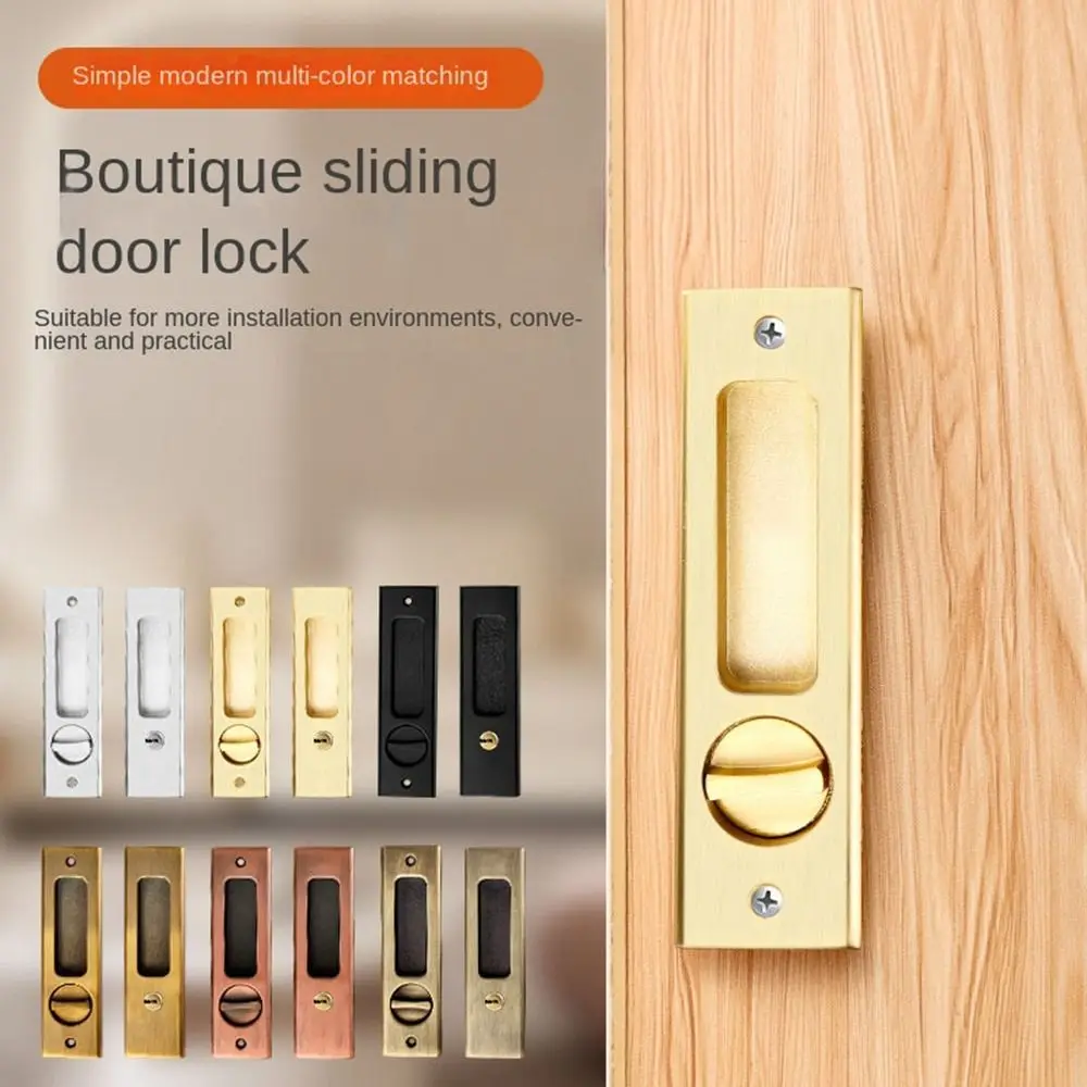 

New Zinc Alloy Sliding Door Lock Hidde Interior Door Door Pull Lock Anti-theft Furniture Hidde Handle Lock Sliding Door