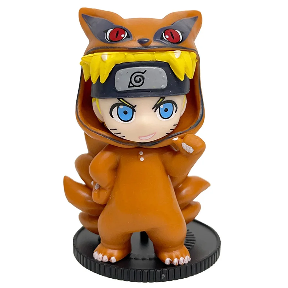 Fotografia 5: Anime 8cm naruto 9 pçs conjunto caixa cega aleatória haruno sakura kakashi sasuke figura de ação filme modelo brinquedo aniversário presente natal