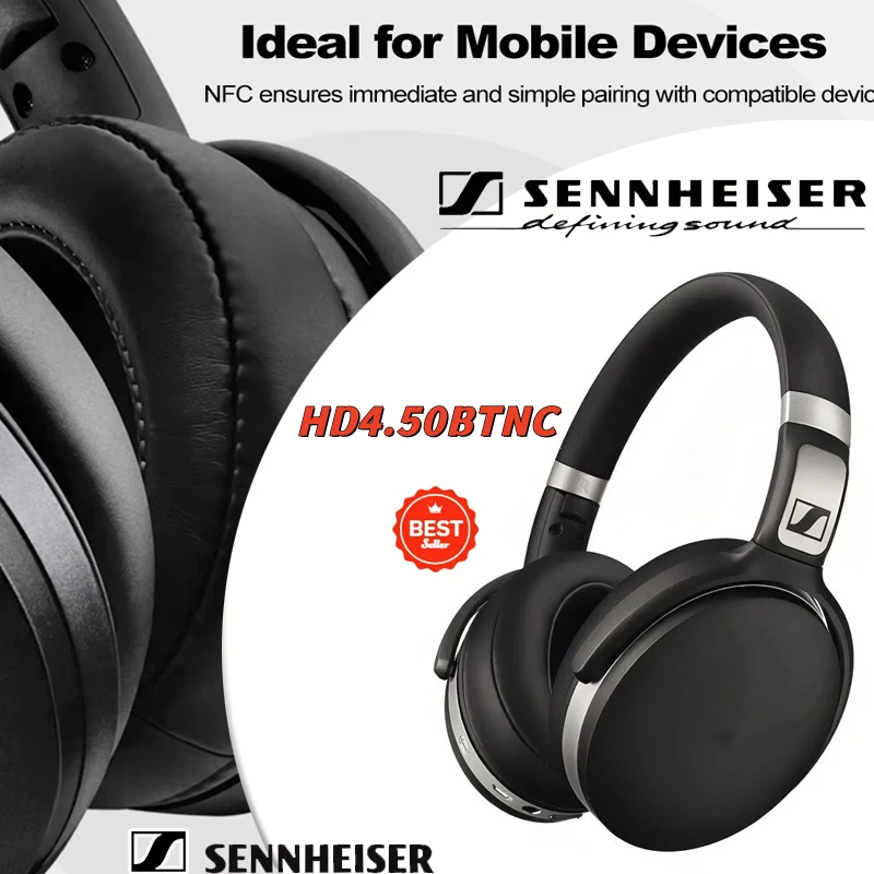 

Оригинальные беспроводные Bluetooth-наушники Sennheiser HD4.50 BTNC с глубоким басом, шумоподавлением, стереозвуком, игровые наушники с креплением на голову
