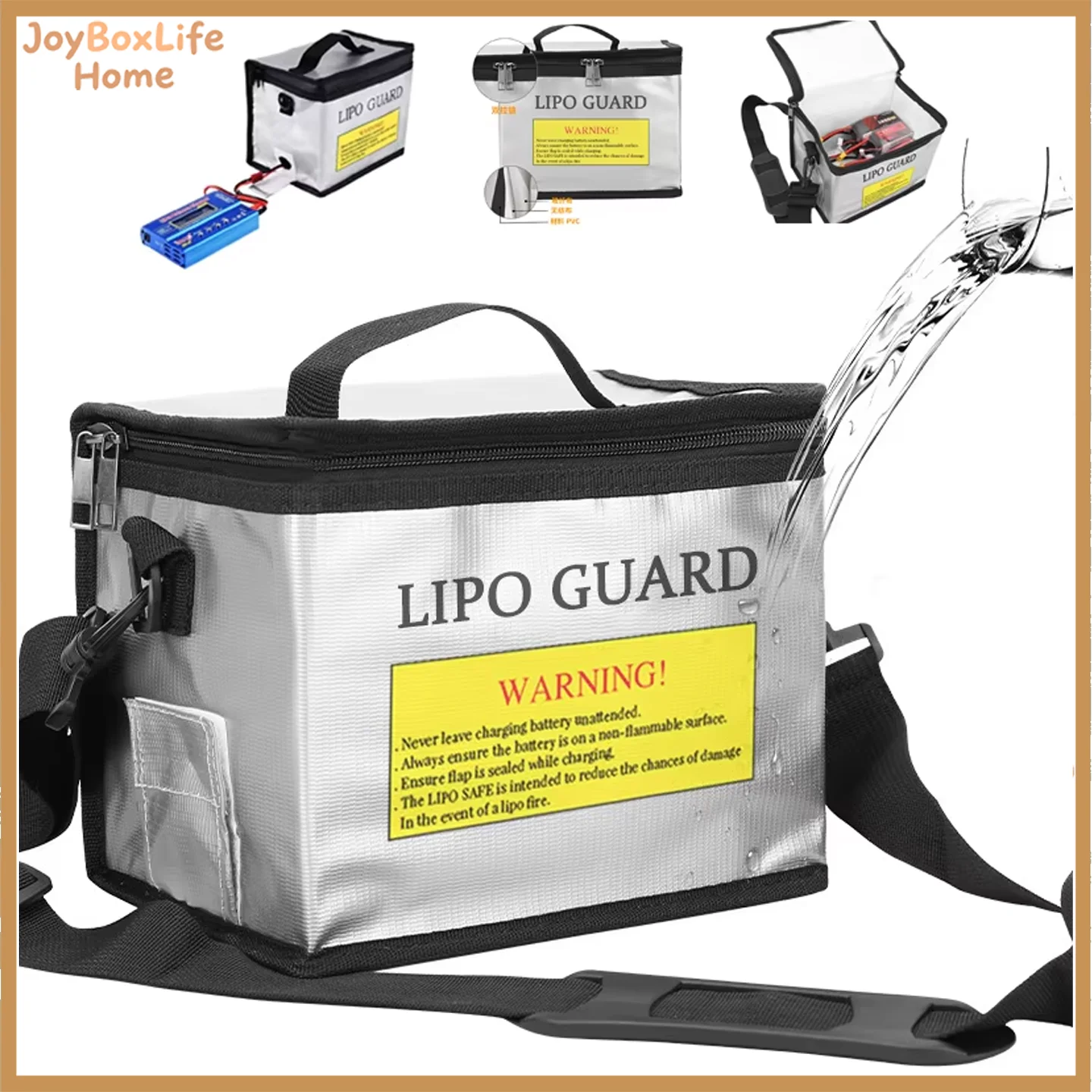 Lipo Guard Lipo Battery Explosion Proof Bag 215X145X165Mm High Temperature Resistant Fpv Flame Retardant Pouch With Battery Hole