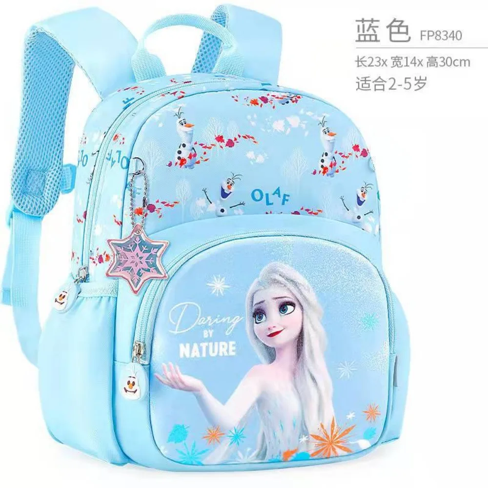 Cartable de Maternelle Disney pour Enfant de 3 à 6 Ans, Romance, Glace et Neige, Princesse Elsa, Dessin Animé, Fille avec Épaules