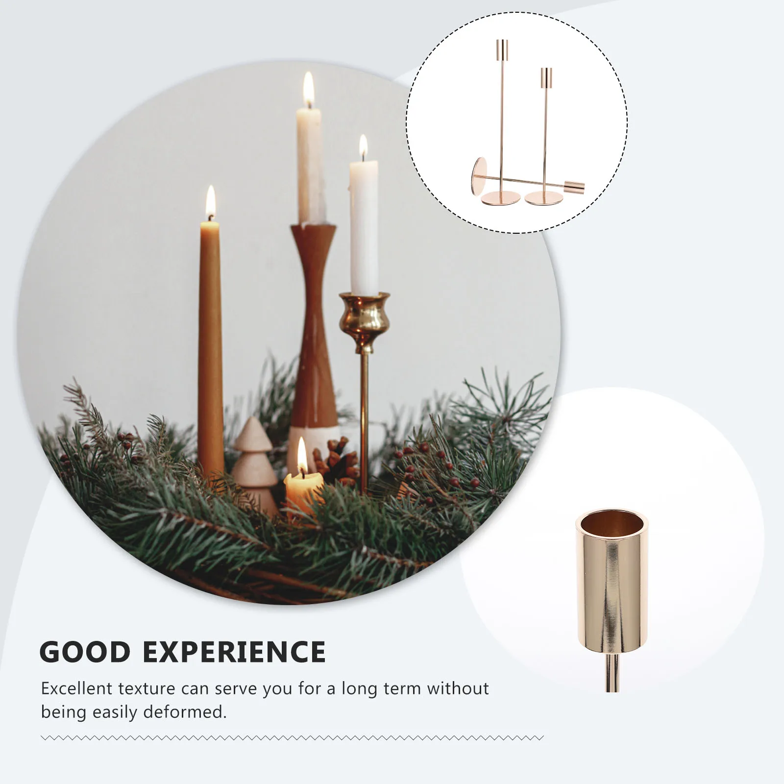

3pcs Iron Candlestick Holder Vintage Rustic Taper Holders Decorative Table Centerpiece For Wedding Party Home