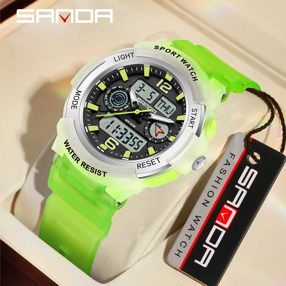 SANDA New 6188 Fashion Multi Functional Student Sports Waterproof Multi Functional Quartz Electronic Men's and Women's Watch