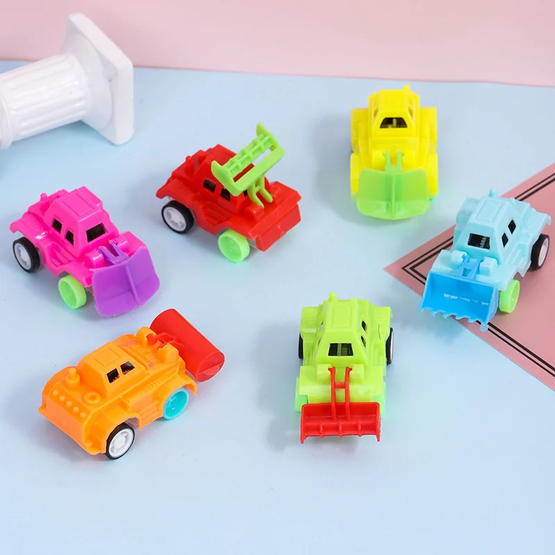 New Simulation Cartoon Colorful Mini Engineering Car Excavator Bulldozer Baby Model Toy Car Children's Gifts 5pcs Random Color