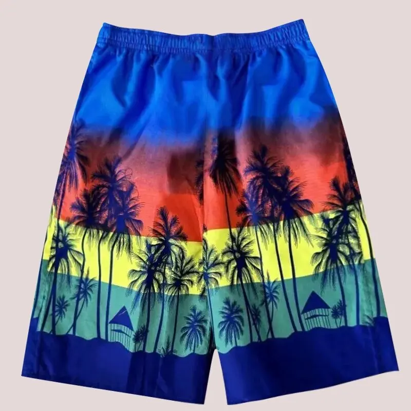 Summer 2024 Men\'s New Hawaiian Print Quick-Drying Beach Trousers Surfing Rafting Holiday Leisure Fashion Five-Minute Shorts