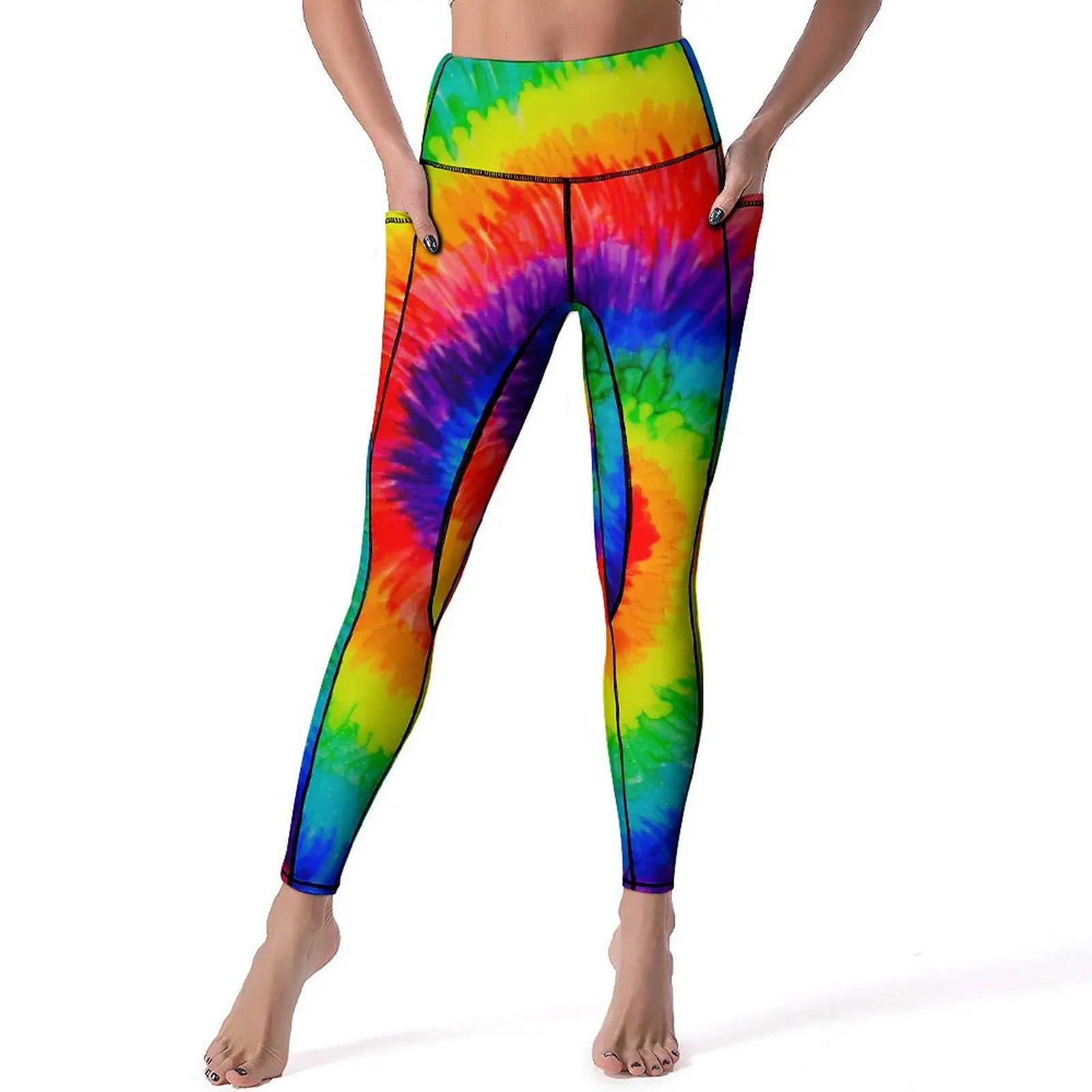 

Rainbow Swirl Leggings Vintage Tie Dye Fitness Running Yoga Pants Push Up Funny Leggins Quick-Dry Custom Sport Legging Big Size