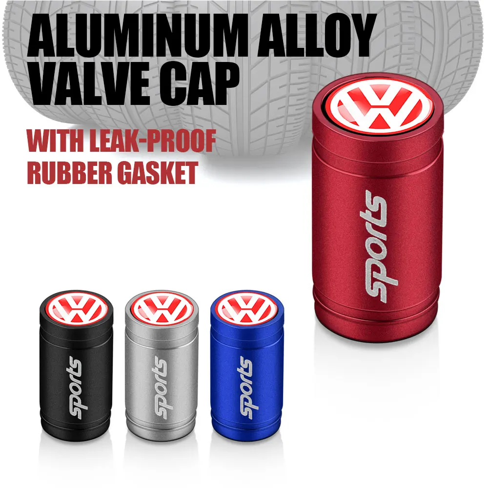 Car Styling Tire Valve Cover Auto Wheel Tyre Valve Caps for Volkswagen Vw Tiguan Jetta Mk6 Scirocco Polo Touran Golf Git Passat