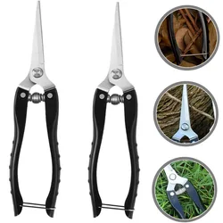 Garden Pruning Shears Stainless Steel Blades Handheld Pruners Garden Pruning Scissors Plant Shears Gardening Tools Black Indoor