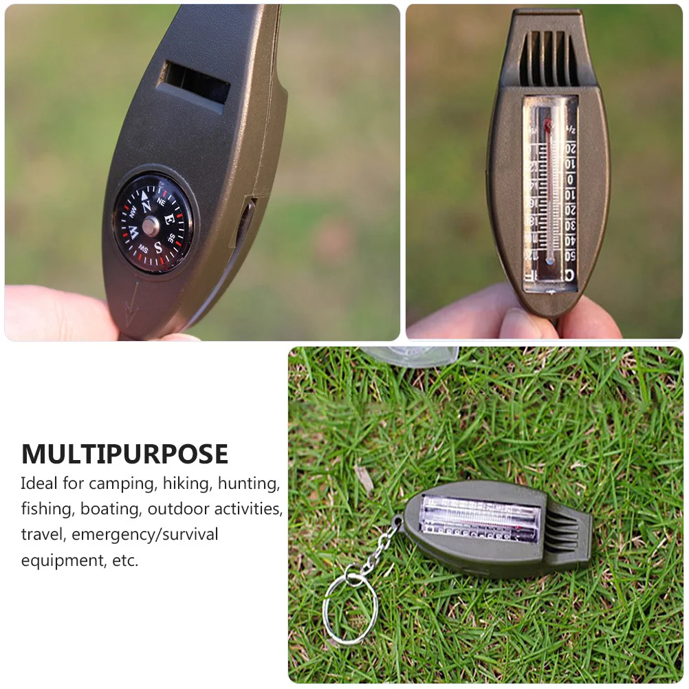 3 قطعة صفارة إنقاذ الطوارئ متعددة الوظائف في الهواء الطلق مع مشبك معلق للسفر والصيد وحقيبة الظهر #4