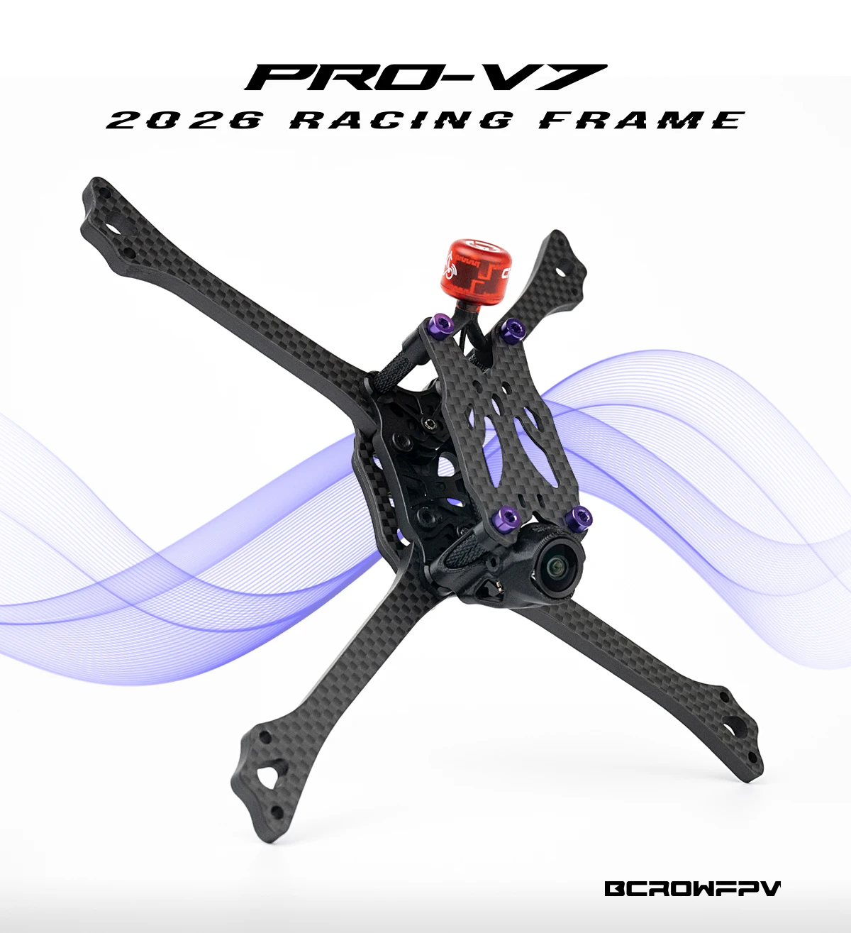 BCROWFPV PRO-V7 طقم إطارات طائرة السباق بدون طيار 2026 نموذج جديد، إطار كوادكوبتر من ألياف الكربون FPV لطائرة بدون طيار 5 بوصة ذاتية الصنع