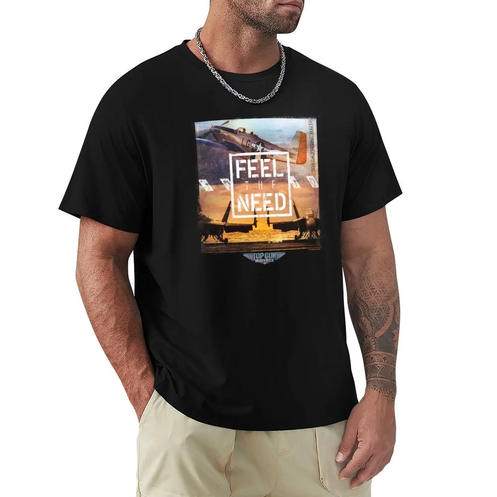 T-shirt Top Gun : Maverick, citation « Feel The Need », t-shirts d'anime, t-shirt oversize