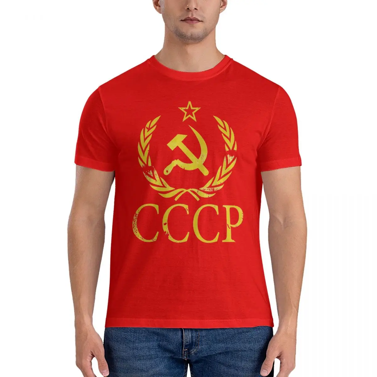 Couple T-Shirt Vintage Soviet Union Russian CCCP Symbol T Shirts Hip Hop Summer Tee Shirt Y2K Fun Pure Cotton Clothing Gift Idea