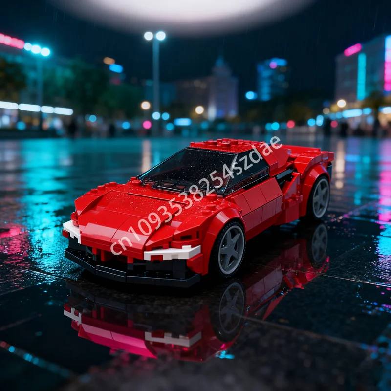 

186pcs MOC Ferrariesd City Champions Model Building Blocks Christmas Gift Construction DIY Creative Education Toy Kids Birthday