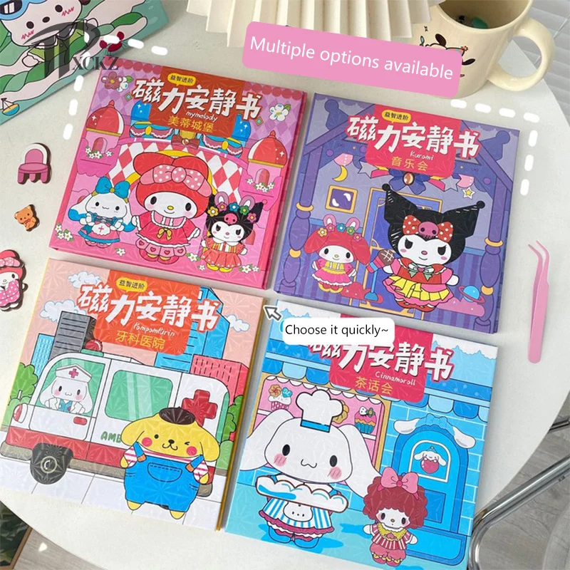 

No Need To Cut Cartoon Sanrio Kuromi Mereti Pattern Children Quiet Book Toy Books DIY Self Made And Durable