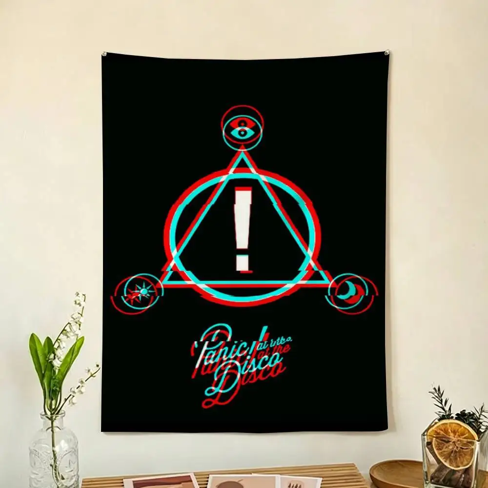 P-Panic At The D-Disco Flags Wall Hanging Background Art Banner for Bedroom Home Outdoor Decor