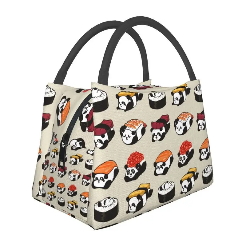 

Sushi Panda Insulated Lunch Bags for Women Portable Cartoon Japanese Food Thermal Cooler Bento Box Beach Camping Travel