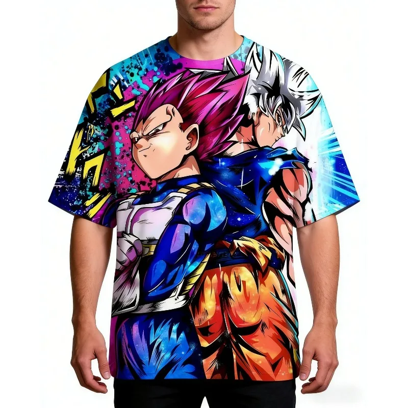 

Футболка оверсайз с принтом Dragon Ball Goku Ultra Instinct Vegeta, мужская и женская, с полной сублимационной печатью, повседневная уличная одежда, топ