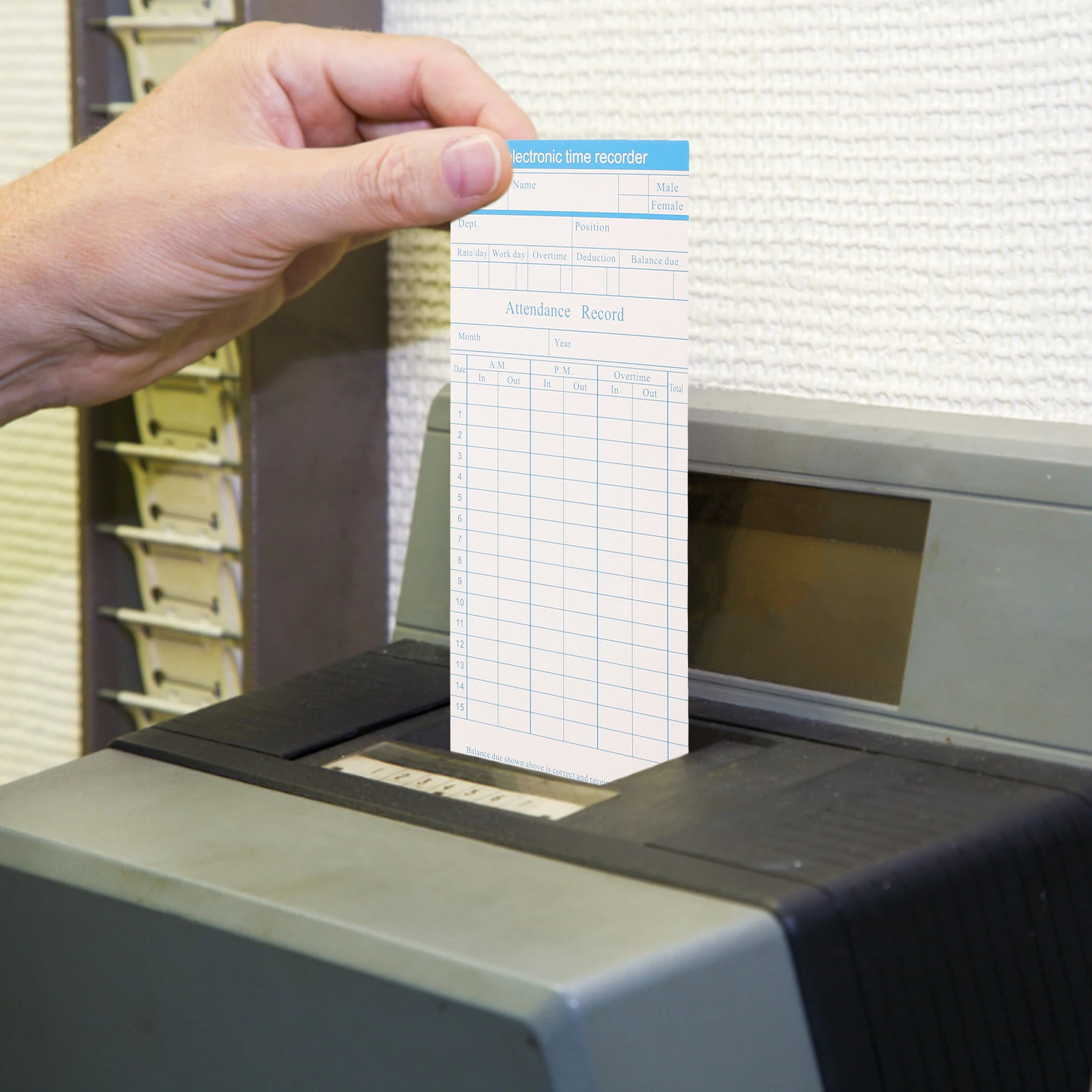 

100 Sheets English Office Use Attendance Recording Double-Sided Paper Sheets For Weekly Employee Clock In Tracking