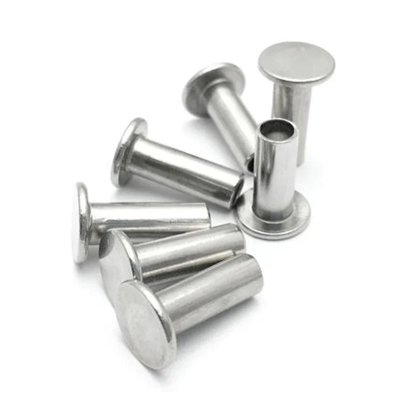 1Best 20pcs M4 304 stainless steel Flat head semi-tubular rivet Hollow rivets GB875 5mm-40mm Length