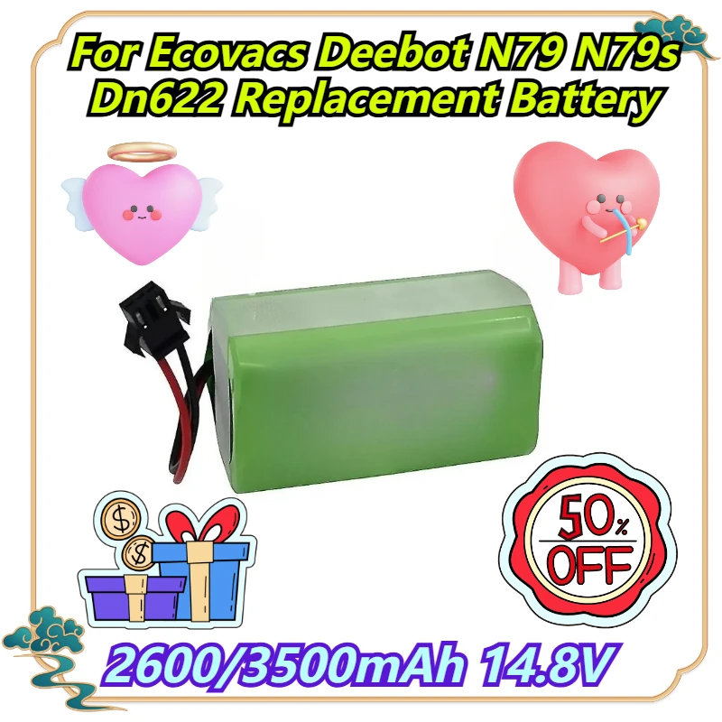 

2600/3500mAh 14.8V For Ecovacs Deebot N79 N79s Dn622 Replacement Battery