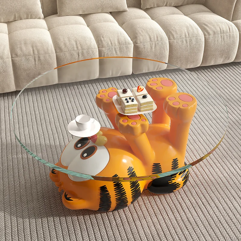

Cartoon Garfield Coffee Table Living Room New Light Luxury Modern Small Apartment Movable Table Side a Few