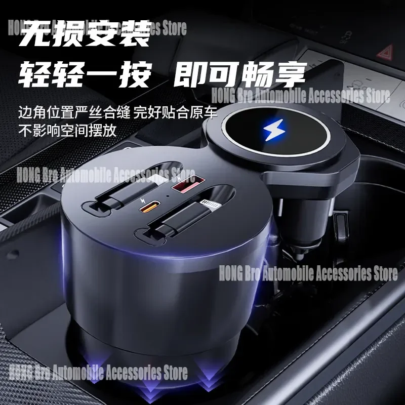 For Audi A6L A7 Car Phone Charger Cigarette Lighter Socket Splitter Adapter USB Docking Station Power Expander Converter