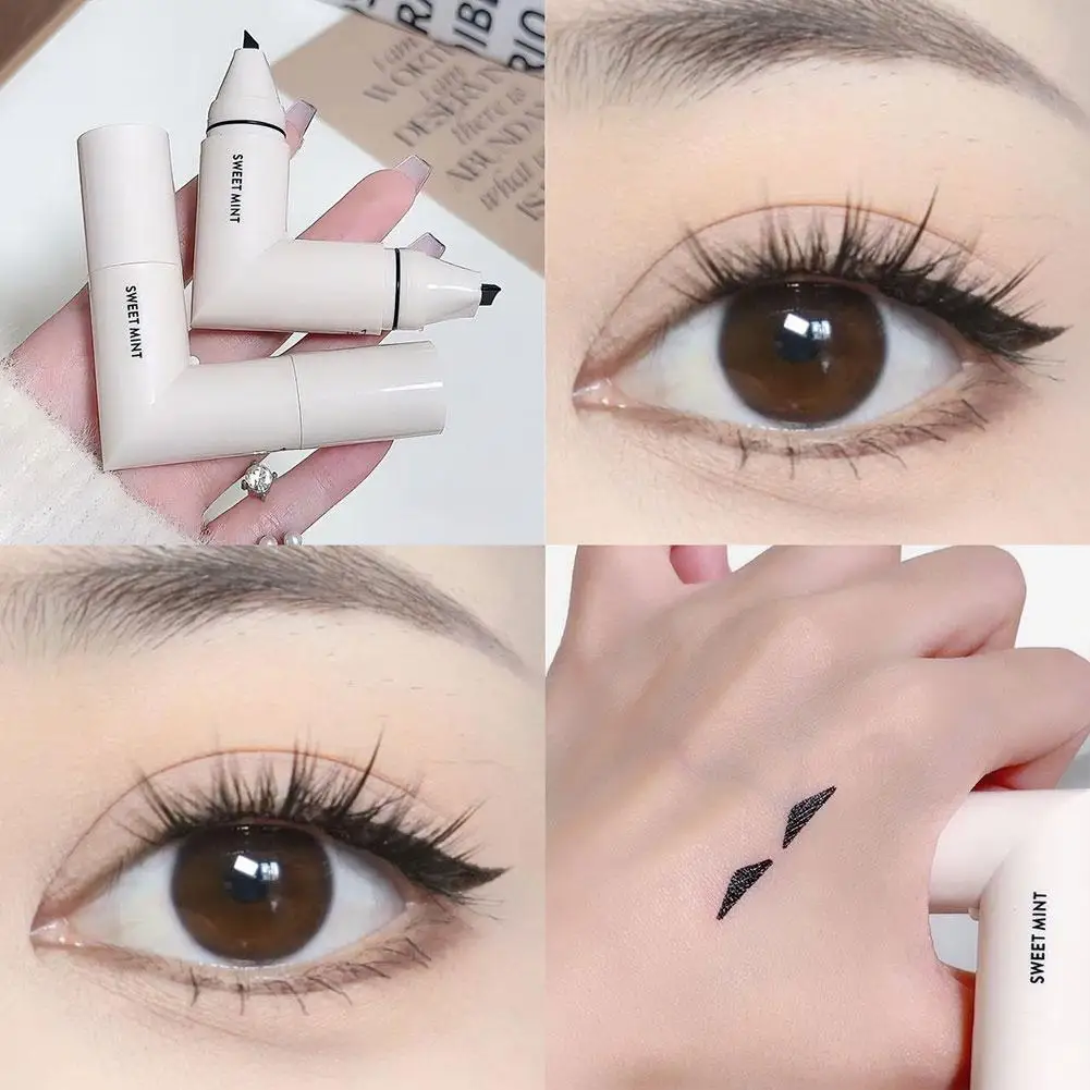 Quick Wing Eyeliner Stempel Pen 2-in-1 Geïntegreerde Nauwkeurige Omtrek Signet Langdurige Veegvaste Oogmake-up Cosmetica