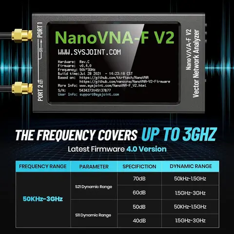 Ny uppgraderad NanoVNA-F V2 vektornätverksanalysator 4,3 tum 50 kHz-3 GHz HF VHF UHF VNA SWR-antennanalysator nano vna-nätverkstestare 10 best sales antennanalysator - №4