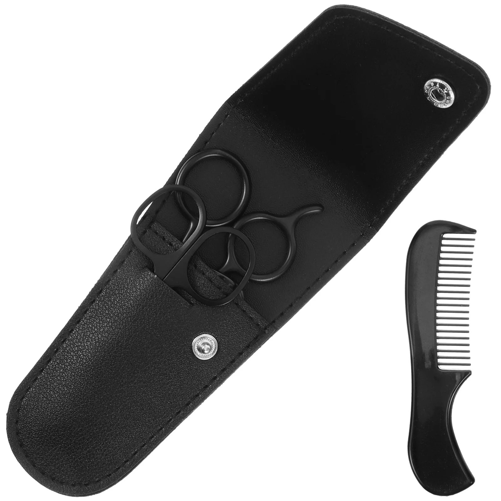 

1Set Stainless Steel Beard Scissors Mustache Trimming Shears Kit Comb Storage Pouch Barber Shop Home Travel Beard Scissors